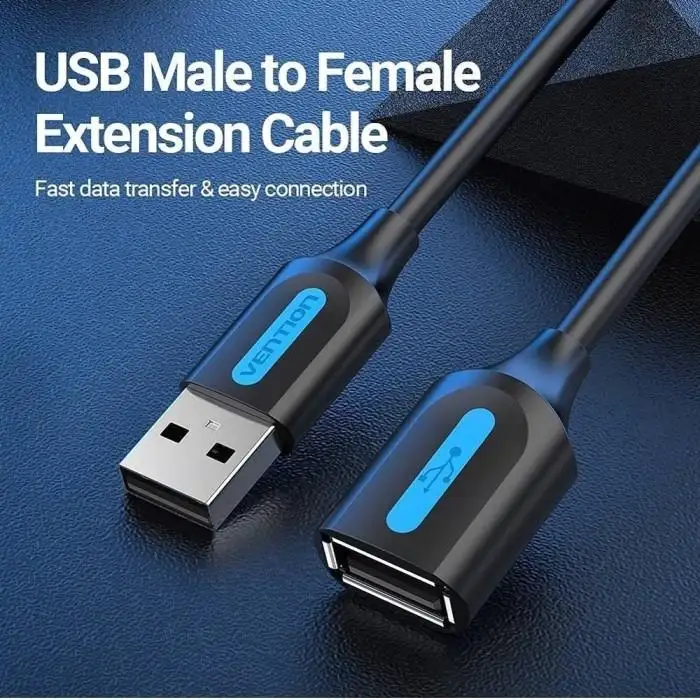 Vention kabel USB 2.0 A Male to A Female Extension Cable 3m black CBIBI