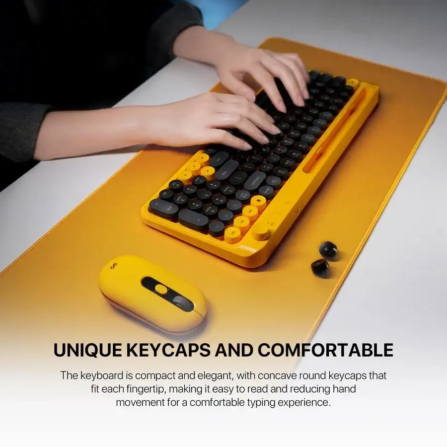 FANTECH KEYBOARD MOUSE DUAL MODE GO MOCHI101 WK899 COMBO YELLOW