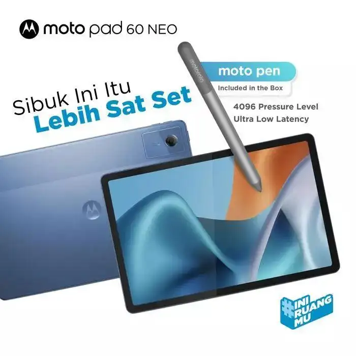 Lenovo Motorola Motopad 60 Neo 8GB 128GB + Pen + Folio Case Polar Blue