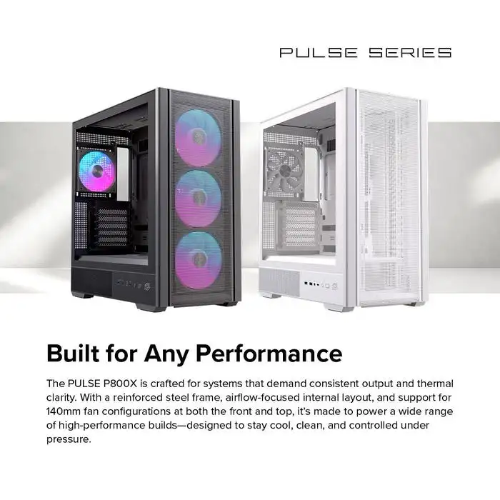 EINAREX Pulse P800X ATX + 3x Fan 14cm + 1x Fan 120cm ARGB