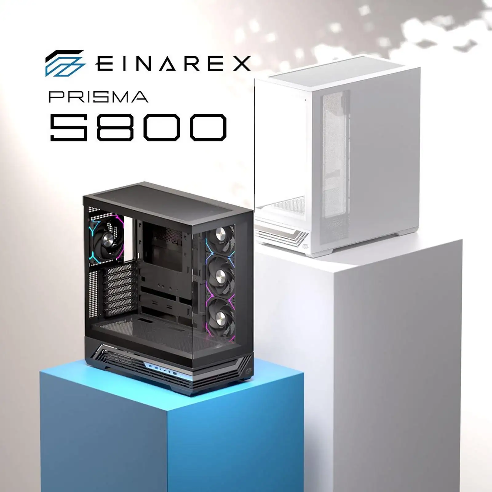 EINAREX Prisma S800 White ATX Seaview Premium 4x Fan 12cm ARGB