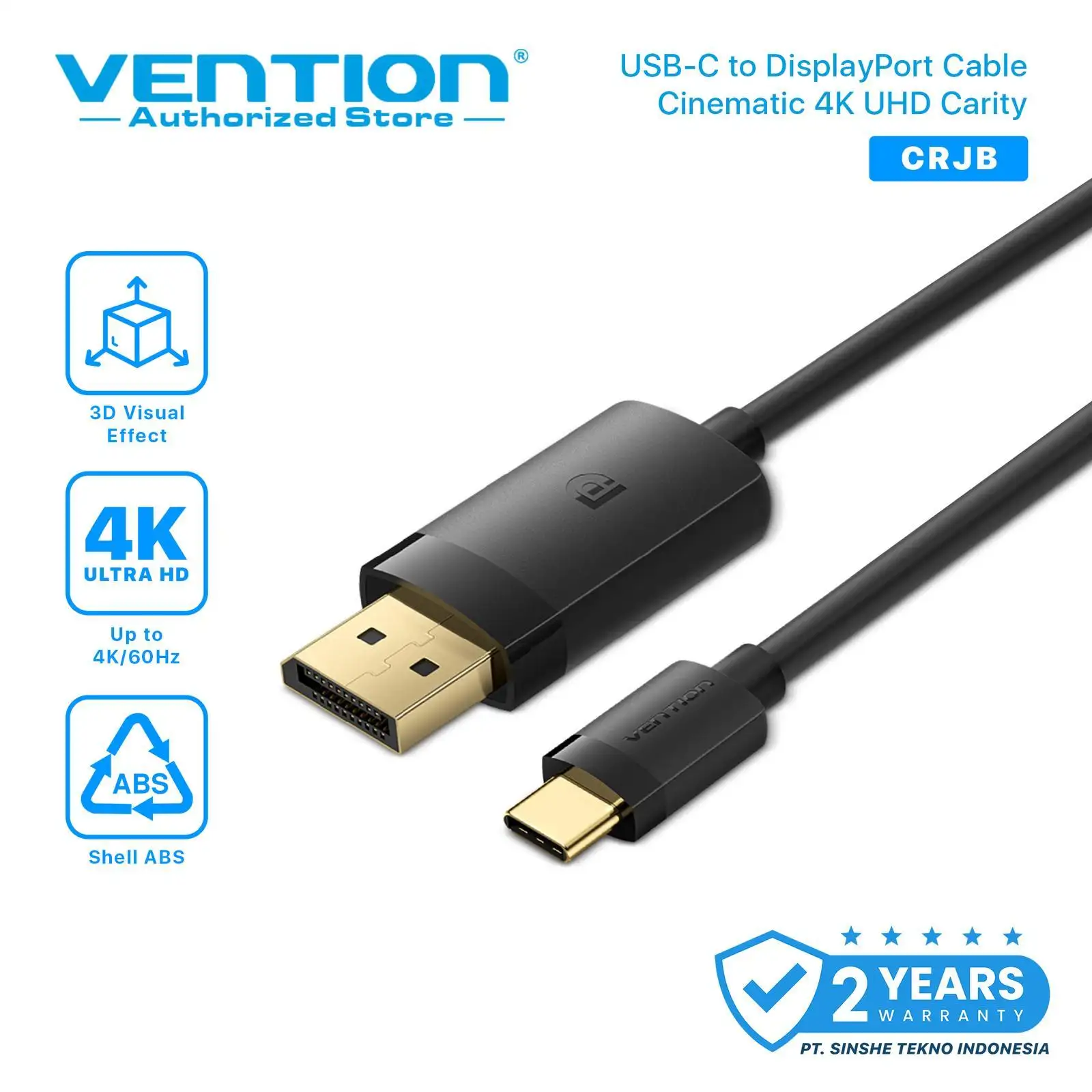VENTION KABEL TYPE -C TO DP 2M 4K Black ( CRJBH )