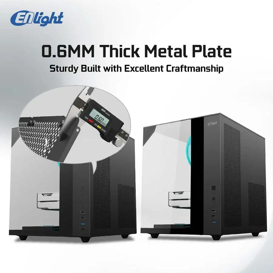 ENLIGHT Z10 BLACK + 3 Fan ATX 3 Side Temper Glass