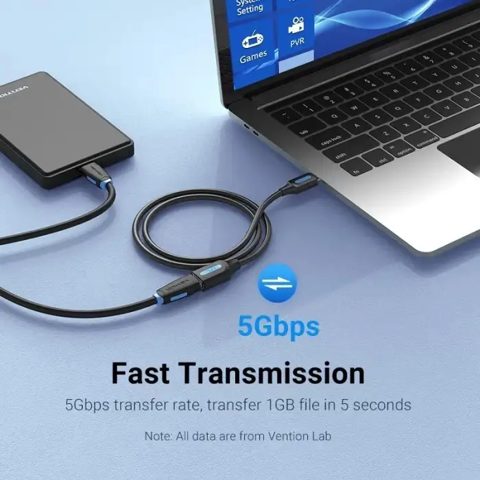 Vention kabel USB 2.0 A Male to A Female Extension Cable 3m black CBIBI