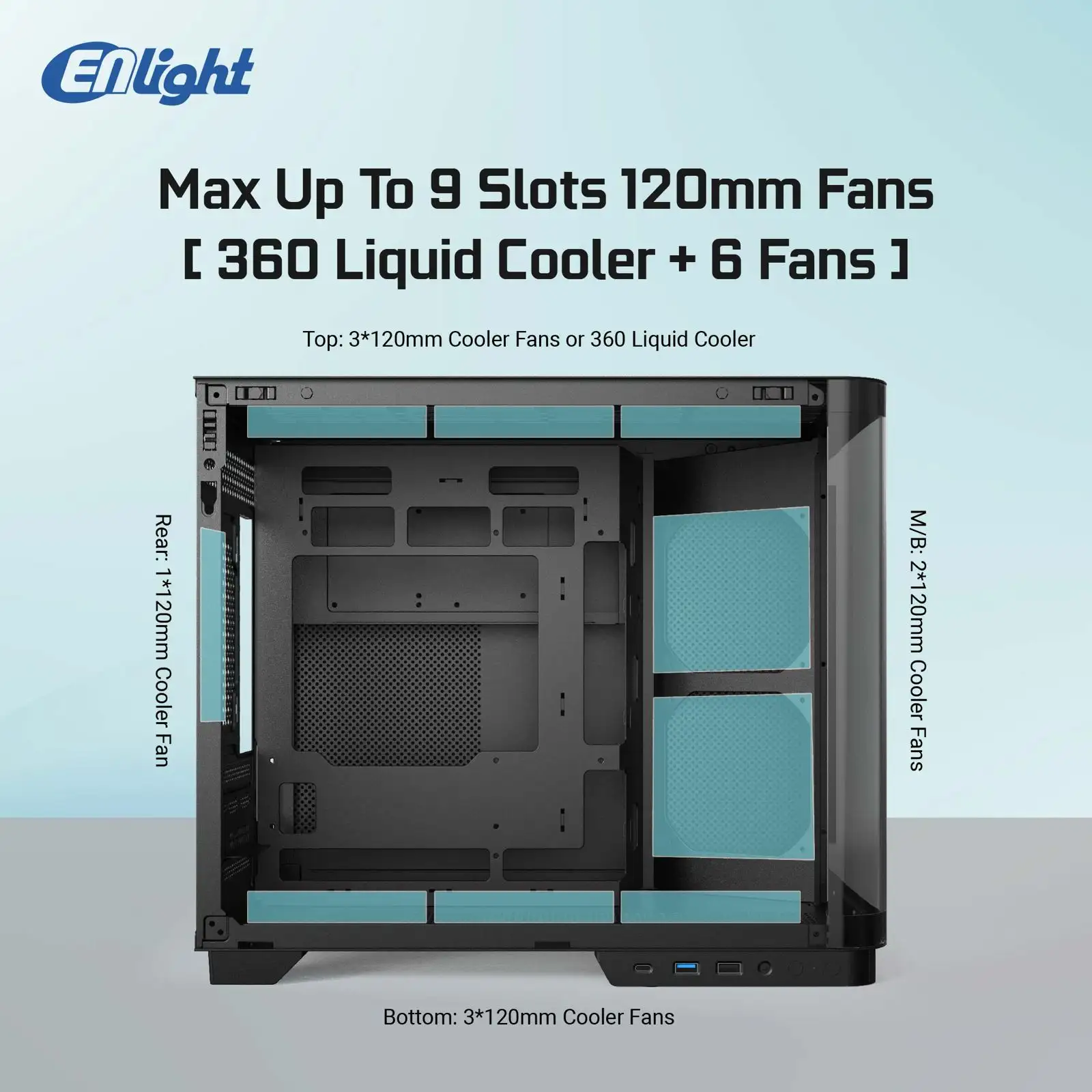 ENLIGHT Z11S LCD Display No Fan mATX Curve Temper - Black