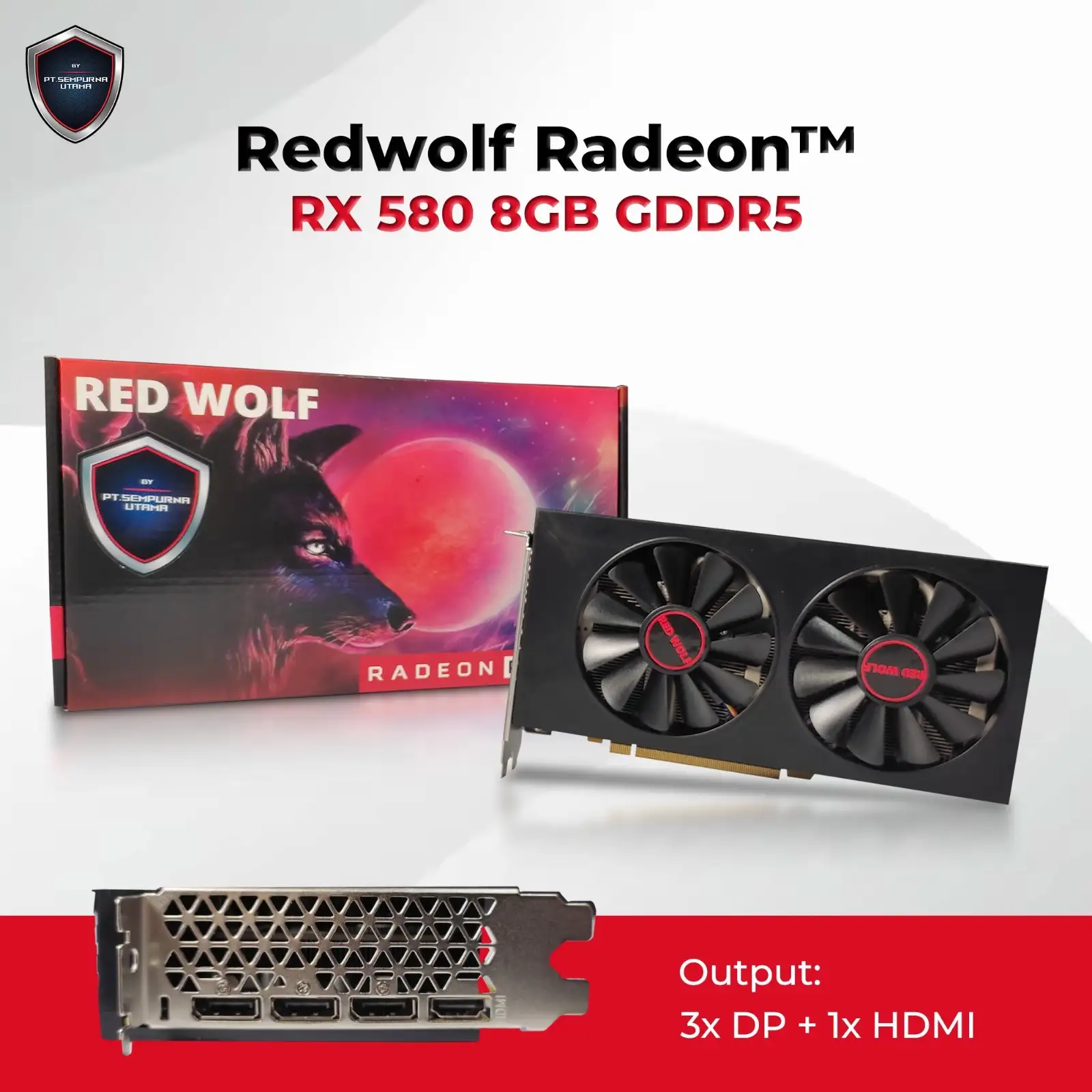 RED WOLF RX 580 8GB DDR5 BLACK