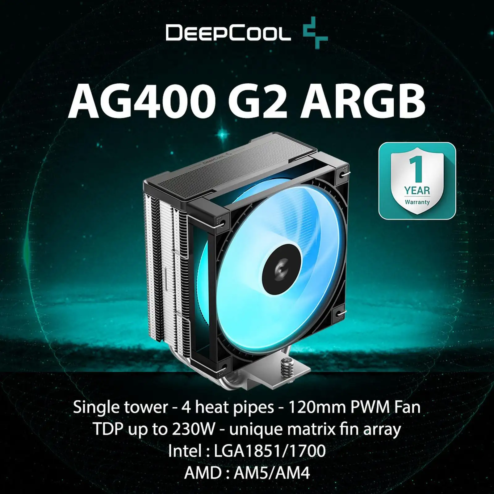 DEEPCOOL AG400 G2 ARGB Black
