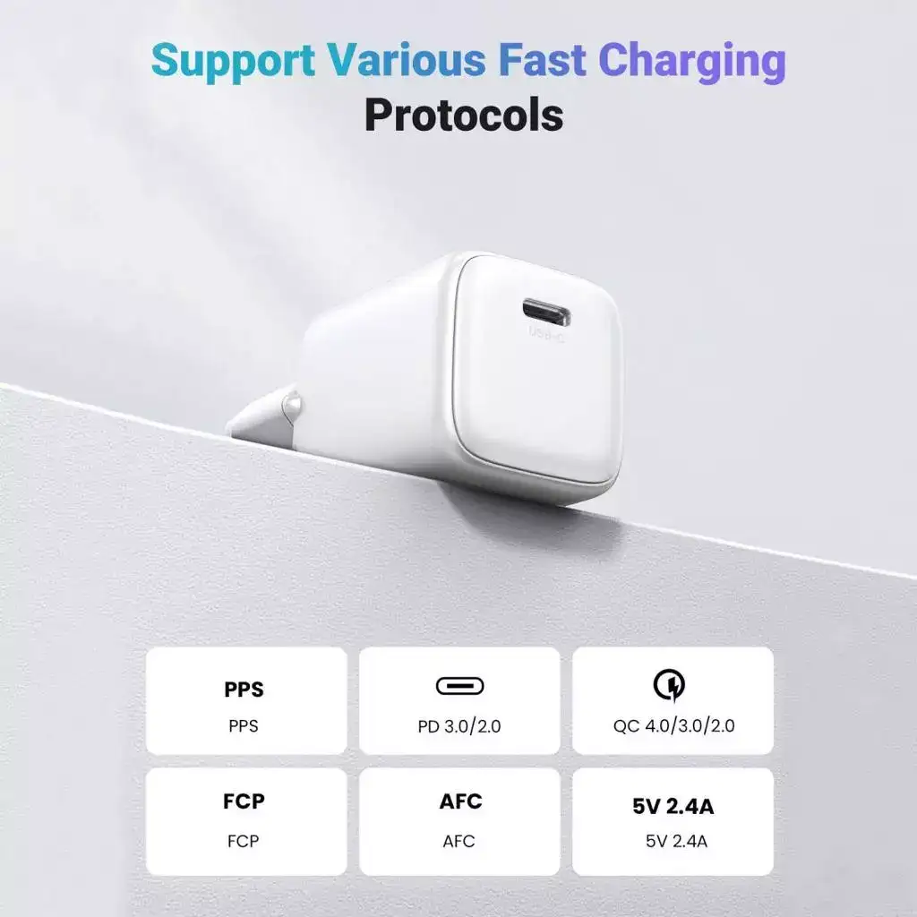 UGREEN CHARGER TYPE C N SERIES GAN 20W BLACK ( 55553 )