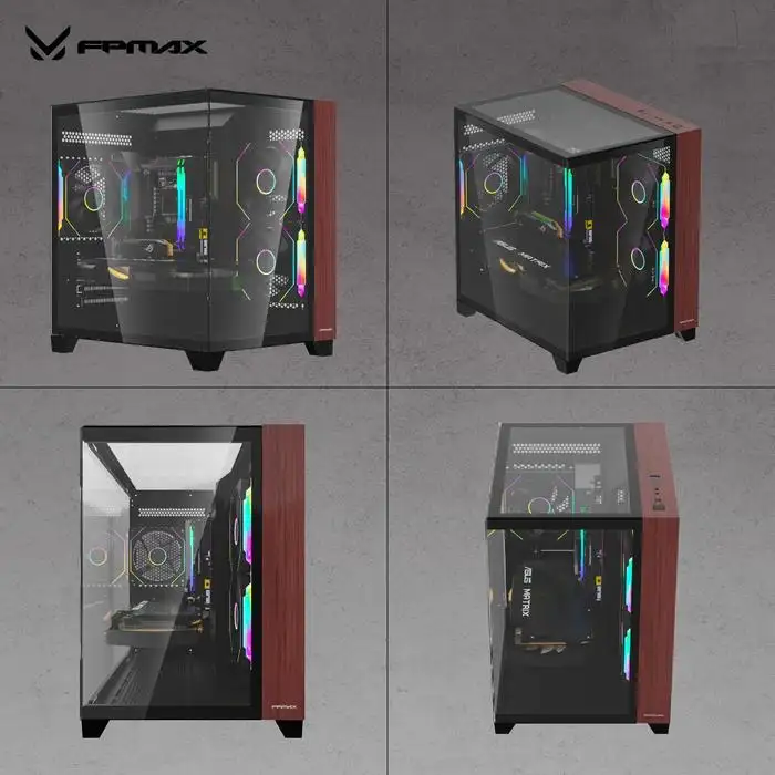 FPMAX Diamond Z9 Mini Art Black + Wood + 3 Fan ARGB m-ATX