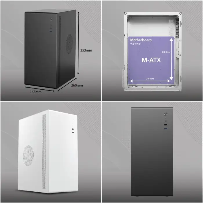 ENLIGHT EN-200 + 300W Black Mid Slim mATX USB3.0