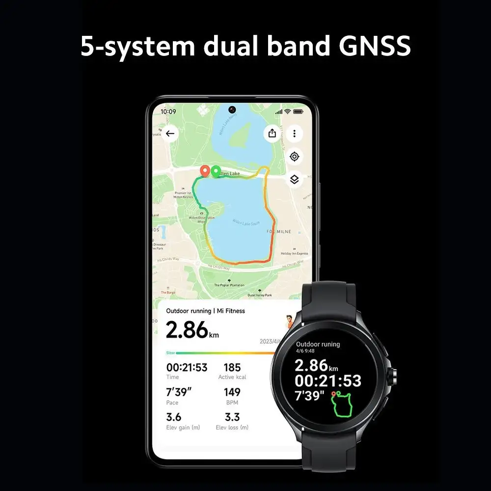 Xiaomi Mi Watch 2 Pro Black Fluororubber Strap 1.43" AMOLED GPS Jam tangan Smartwatch