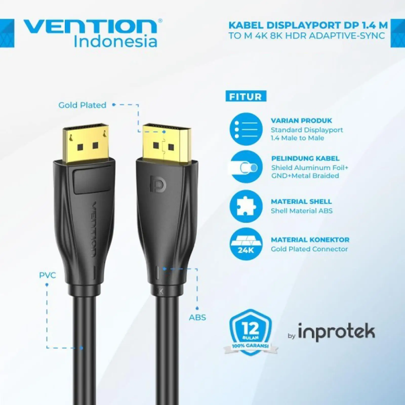 VENTION KABEL DISPLAY PORT 1.4 8K 1.5M BLACK (HCDBG)