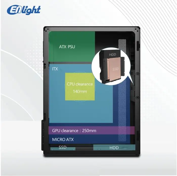 ENLIGHT EN-200 + 300W Black Mid Slim mATX USB3.0