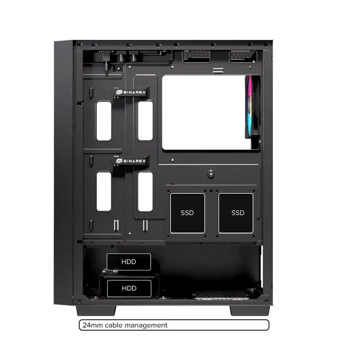 EINAREX Pulse P100 Core Black ATX + 1x Fan ARGB