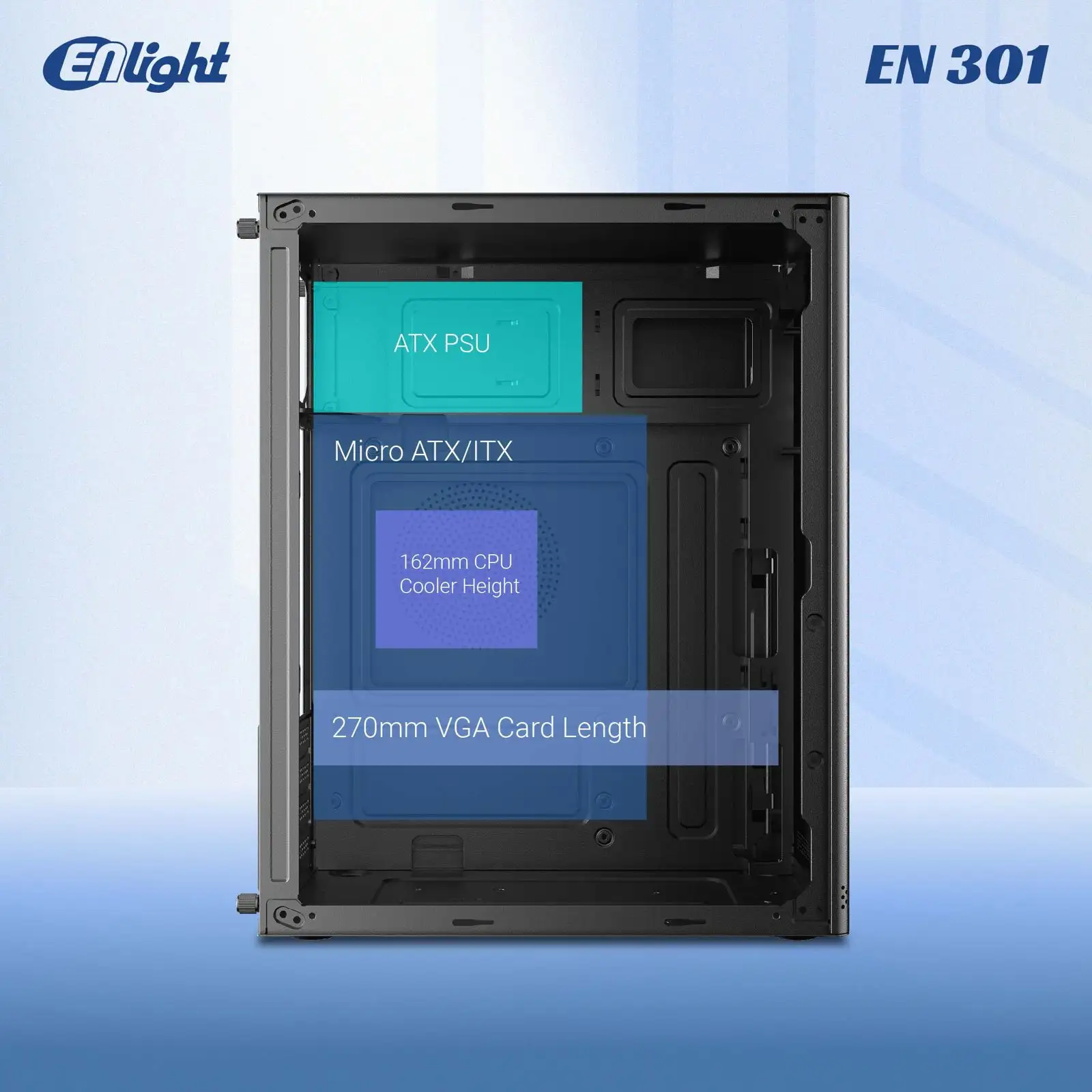 ENLIGHT EN-301 + 300W Black Mid Slim mATX USB3.0