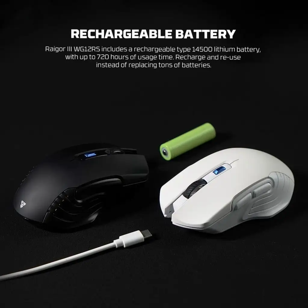 FANTECH RAIGOR III WG12RS WIRELESS 2,4GHZ , BT 5.0 , RECHARGEABLE - WHITE