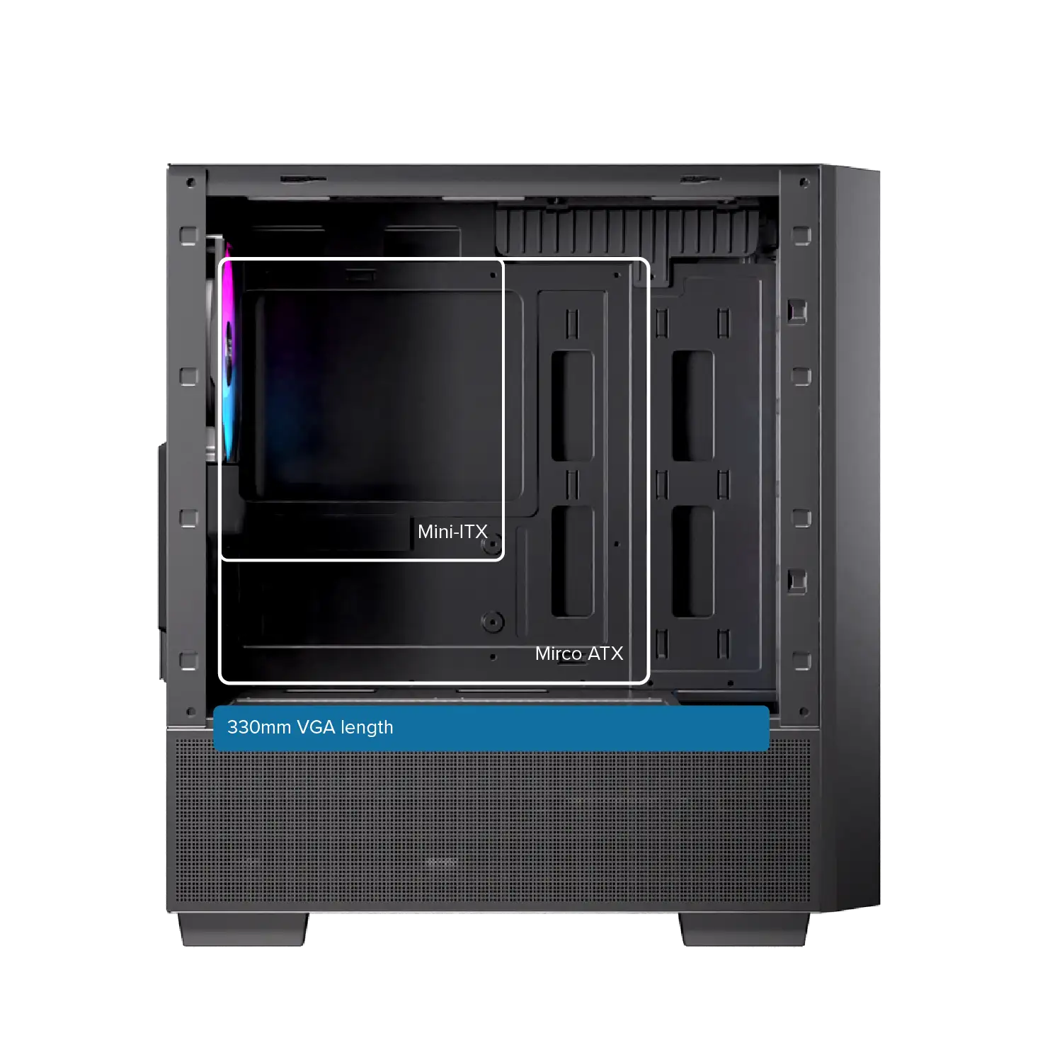 EINAREX Pulse PM150 White mATX + 2 Fan 140cm + 1x Fan 120cm