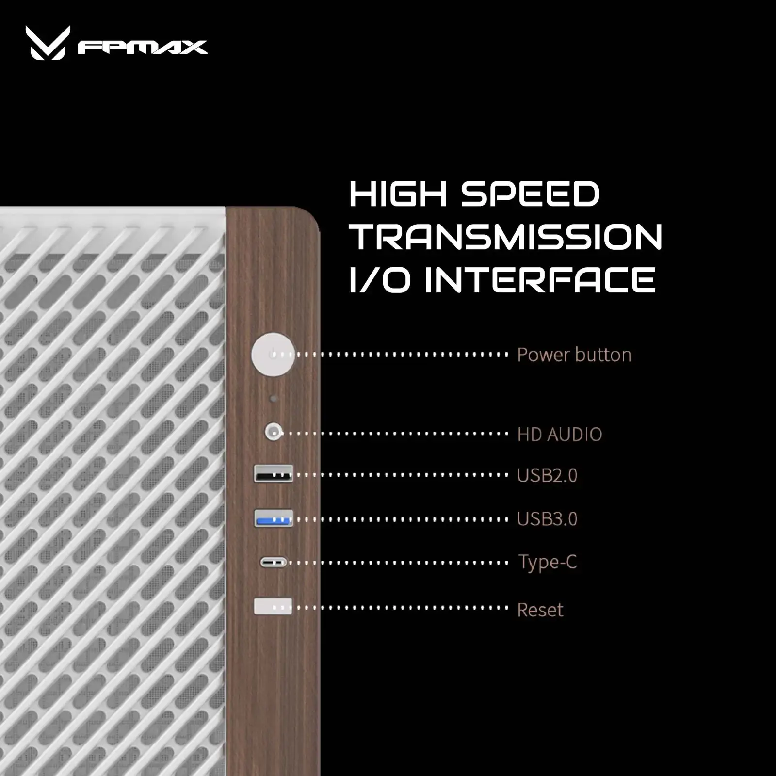 FPMAX Wind Shell G16 USB-C Black + Wood + 1 Fan