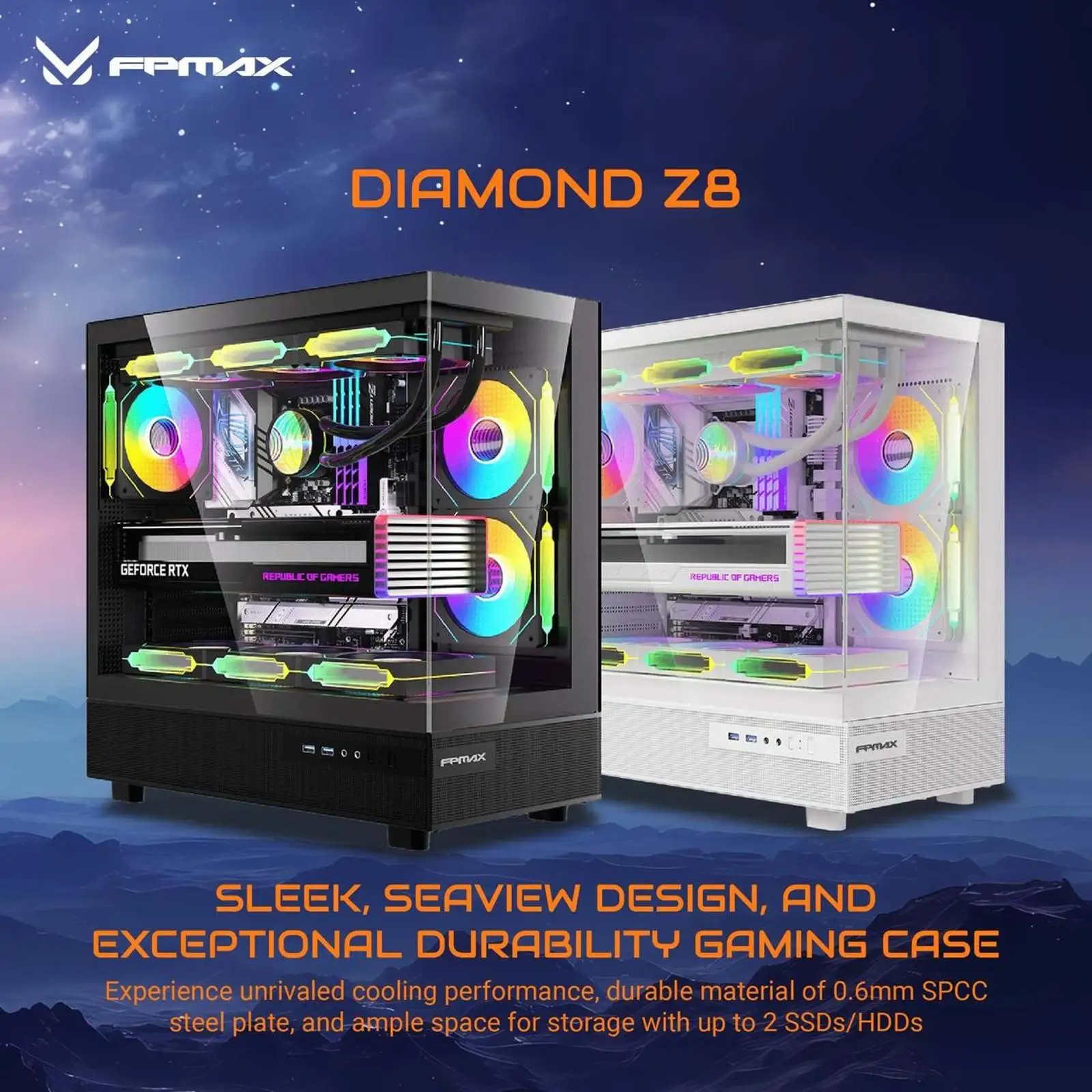 FPMAX Diamond Z8 Nova White + 3 Fan