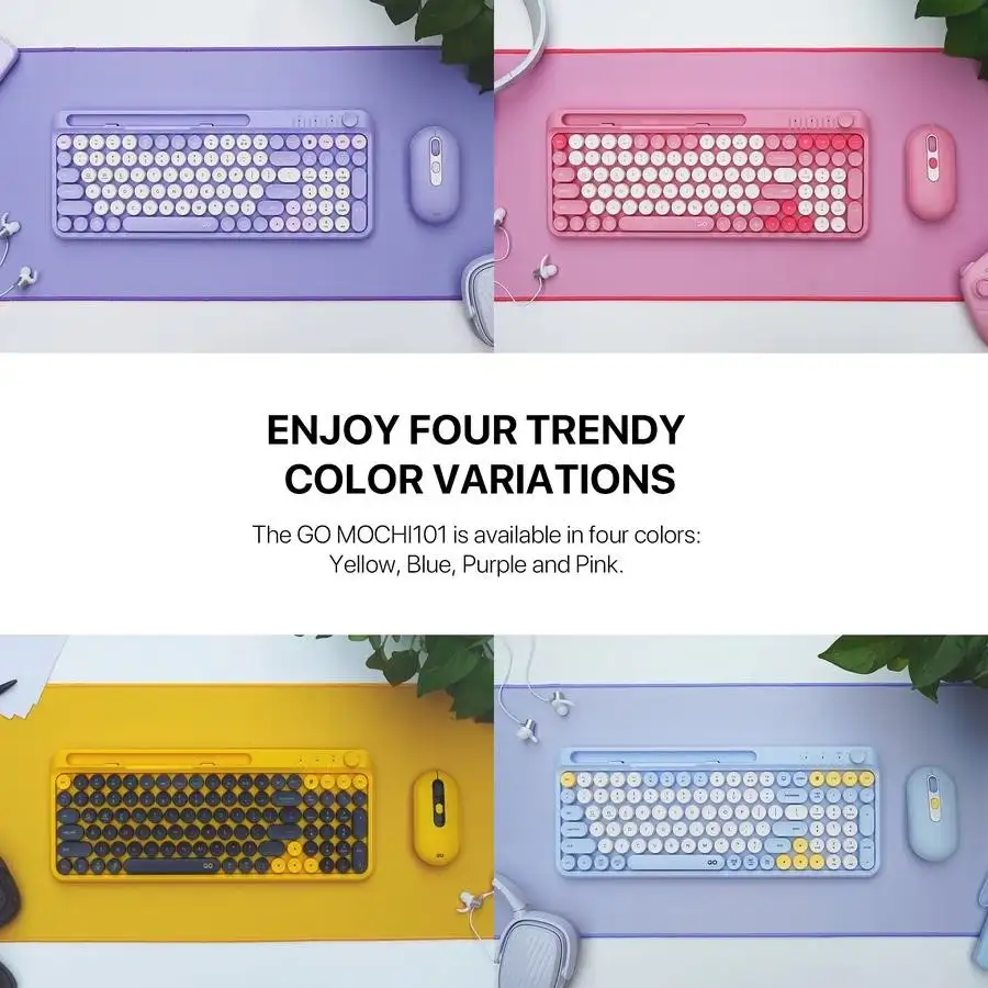 FANTECH KEYBOARD MOUSE DUAL MODE GO MOCHI101 WK899 COMBO YELLOW