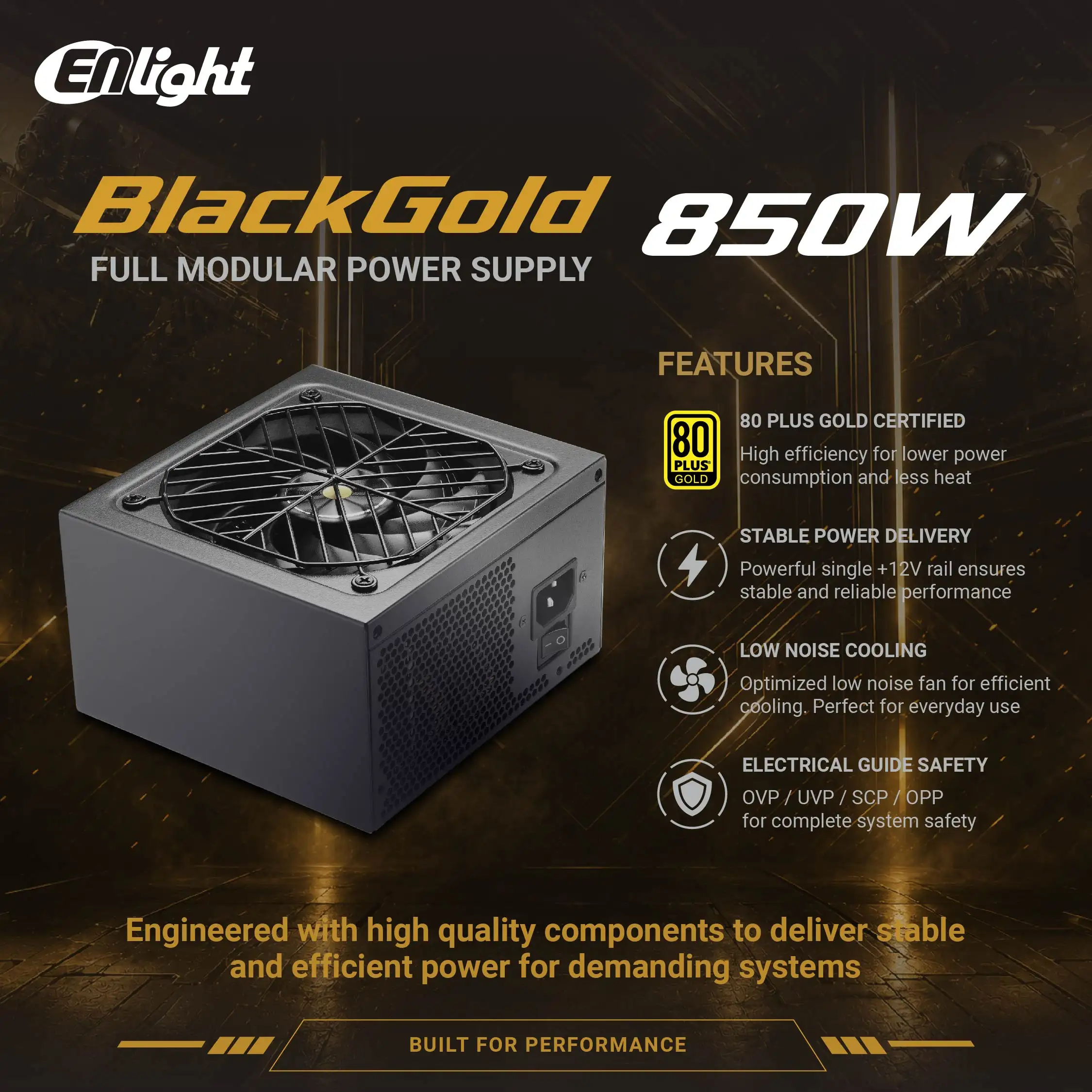 ENLIGHT EN-850G 850W 80+ Gold Full Modular PCIE Gen5