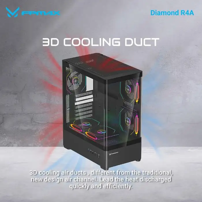 FPMAX Diamond R4A PRO LUMA White + 3 Fan FRGB ATX