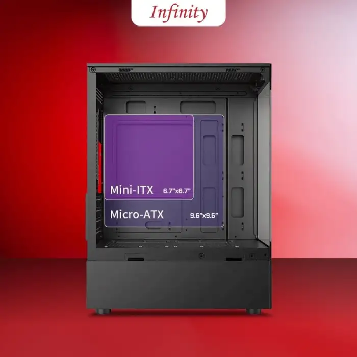 INFINITY NOIR White + 3 Fan mATX Seaview Case