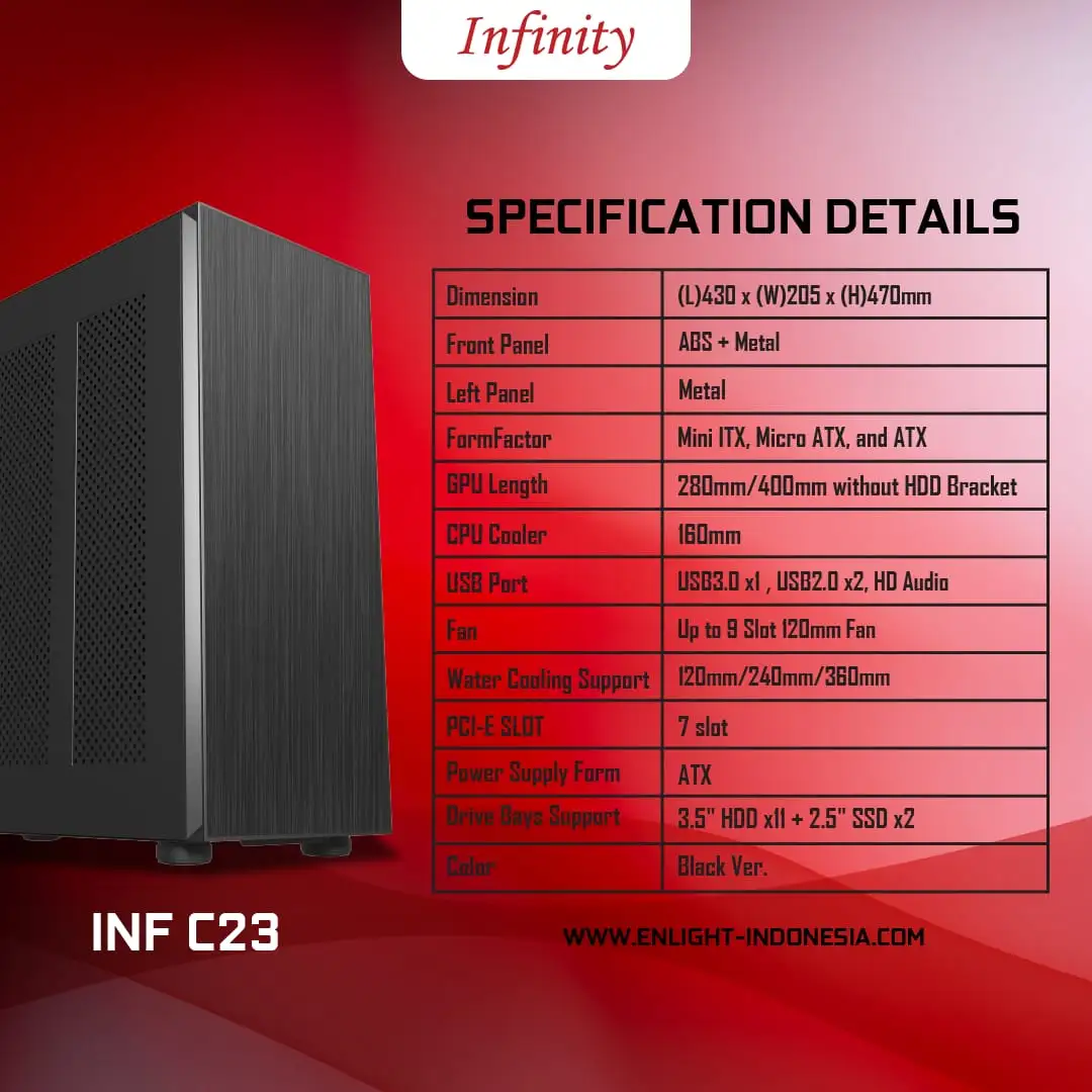INFINITY C23 + 4 Fan ( 13 Slot HDD)