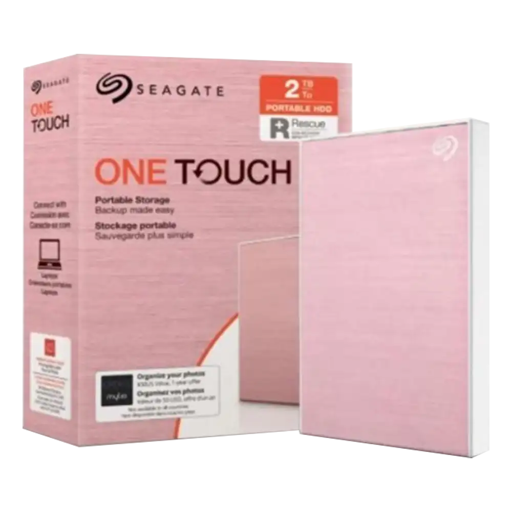 SEAGATE One Touch Portable Harddisk External USB3.0 2TB Rose Gold