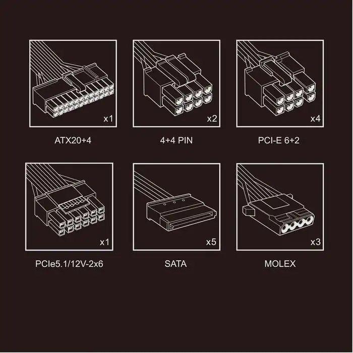 FPMAX CS 650W BR White 80+ Bronze Full Modular PCIE 5.1 Japan caps
