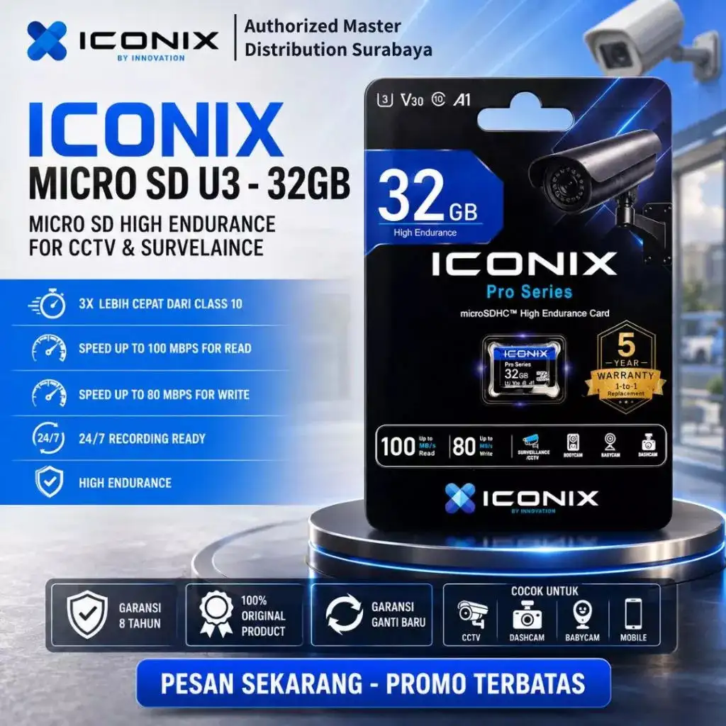 ICONIX MicroSD 256GB Class 10 UHS-I U3 V30 A1 100Mbps Pro Series Garansi 8 Tahun