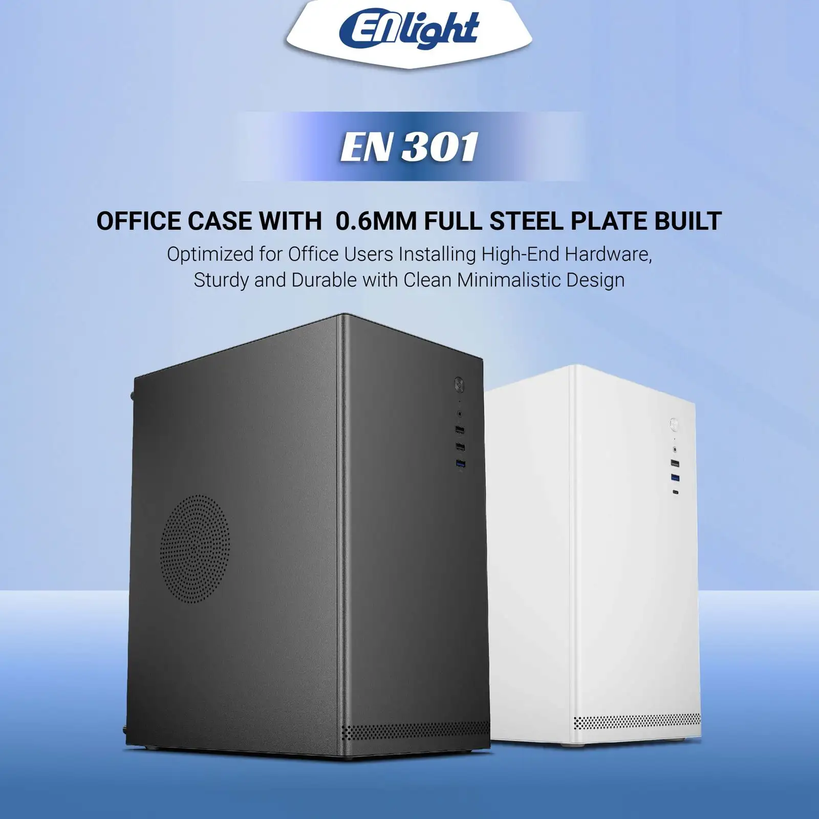 ENLIGHT EN-301 + 300W Black Mid Slim mATX USB3.0
