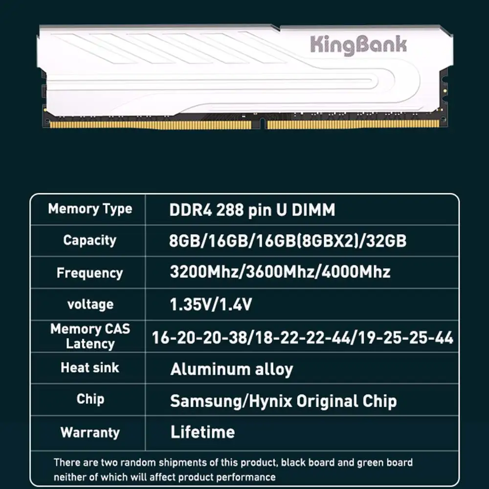 KINGBANK CLASSIC DDR4 16GB 3200Mhz Kit 2x8GB XMP Silver Heatsink C16