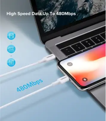 UGREEN CABLE USB -C TO LIGHTNING MFI 1M WHITE ( 10493 )