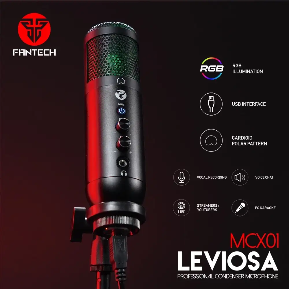 FANTECH LEVIOSA CONDENSER MCX01 Mic Steaming Device Black