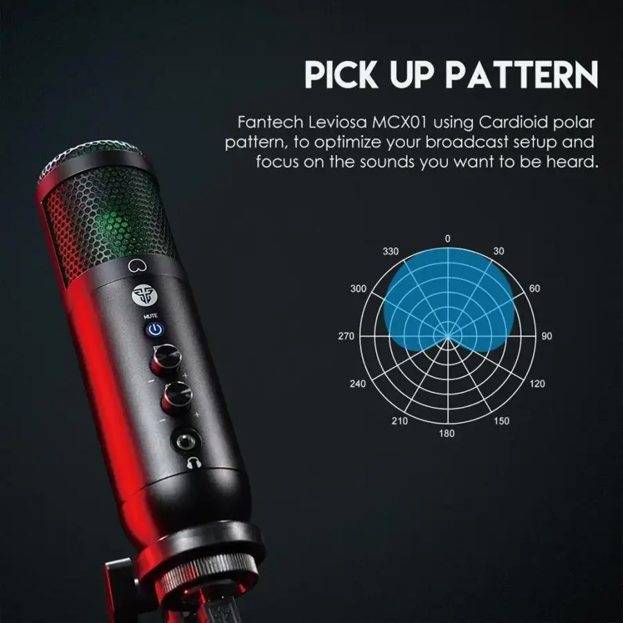 FANTECH LEVIOSA CONDENSER MCX01 Mic Steaming Device Black