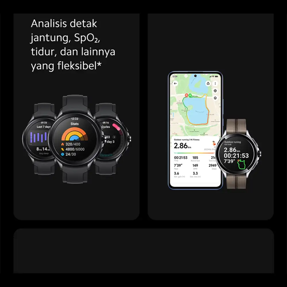 Xiaomi Mi Watch 2 Pro Black Fluororubber Strap 1.43" AMOLED GPS Jam tangan Smartwatch