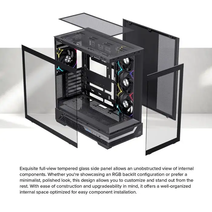 EINAREX Prisma S800 Black ATX Seaview Premium 4x Fan 12cm ARGB
