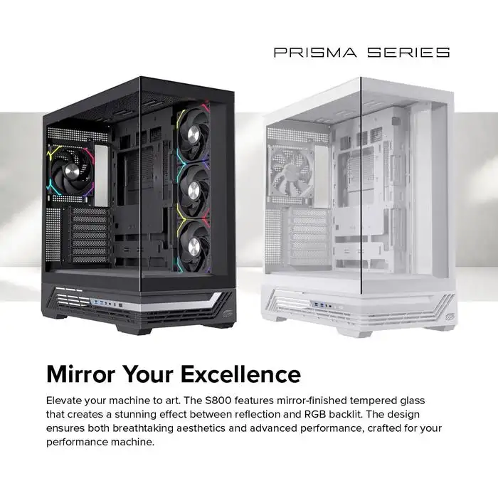 EINAREX Prisma S800 White ATX Seaview Premium 4x Fan 12cm ARGB
