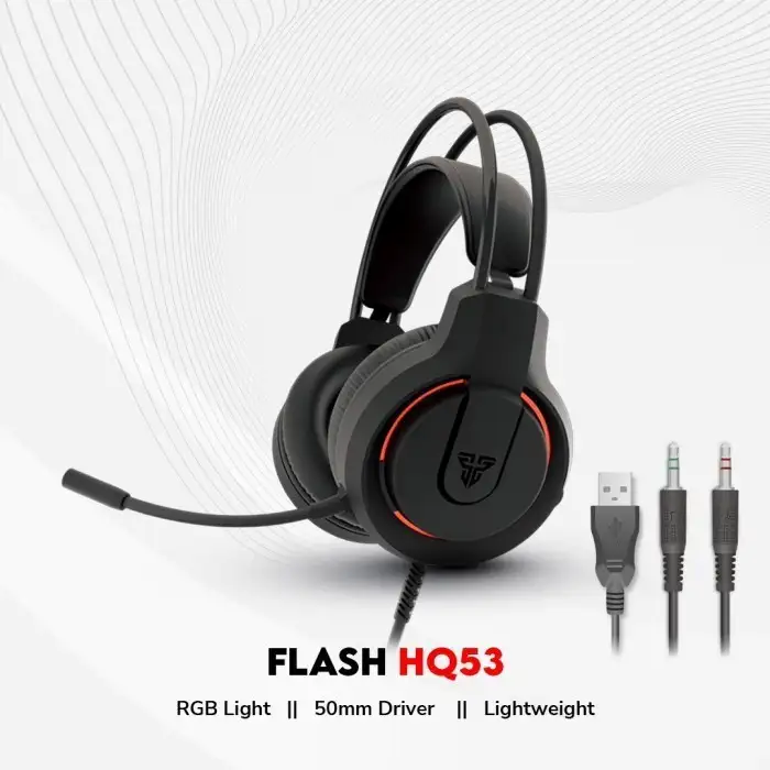 Fantech Headset FLASH HQ53 RGB Lightweight Gaming ( Black )