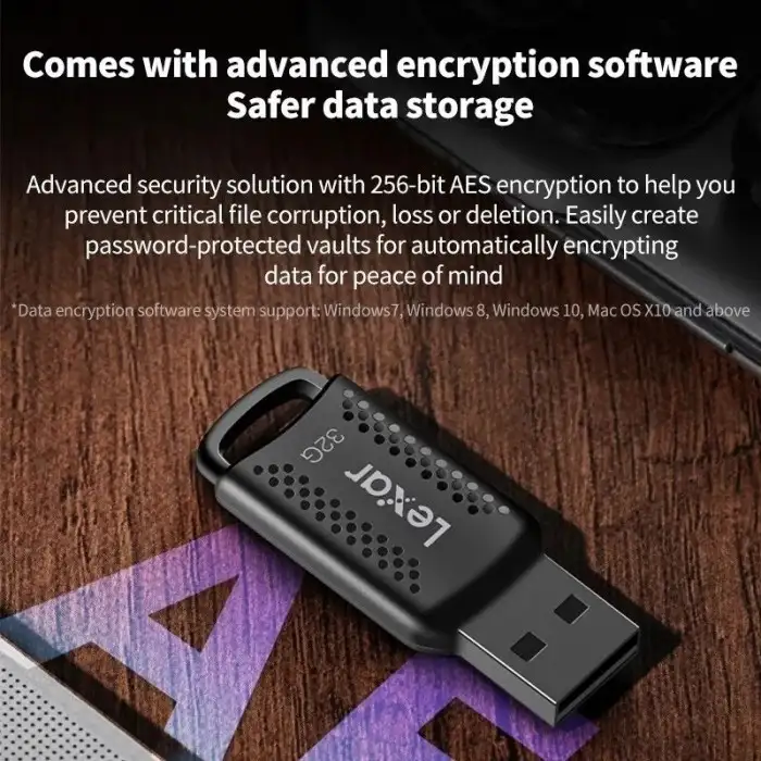LEXAR JUMPDRIVE V400 USB 3.0 Rex 32GB up to 100MB/s Black