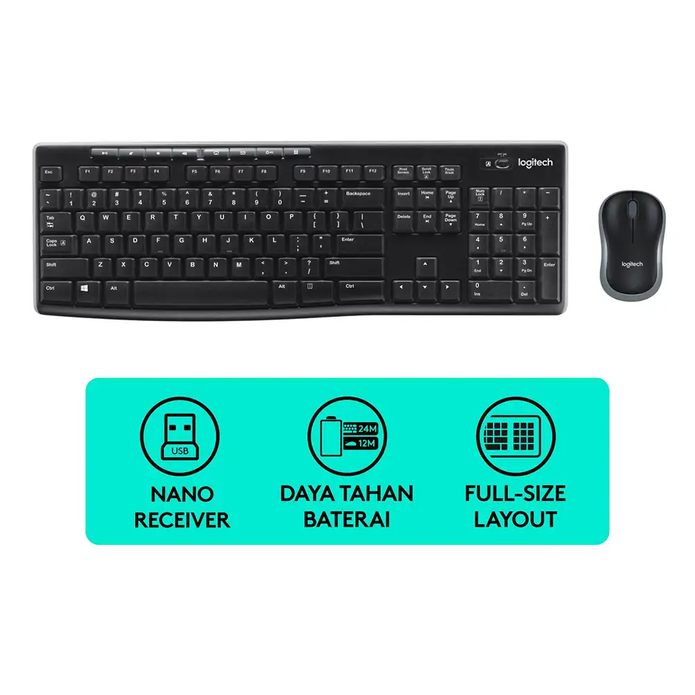 Logitech MK270R Wireless Combo Keyboard Mouse