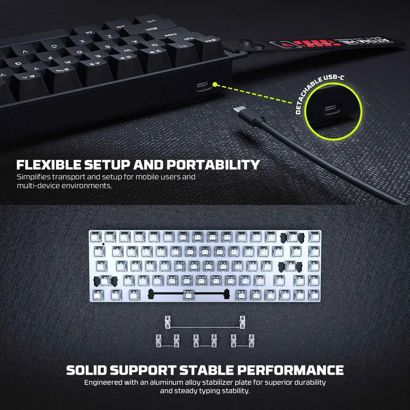 FANTECH KEYBOARD ATOM HE68 MK811 MECHA TYPE-C -BLACK