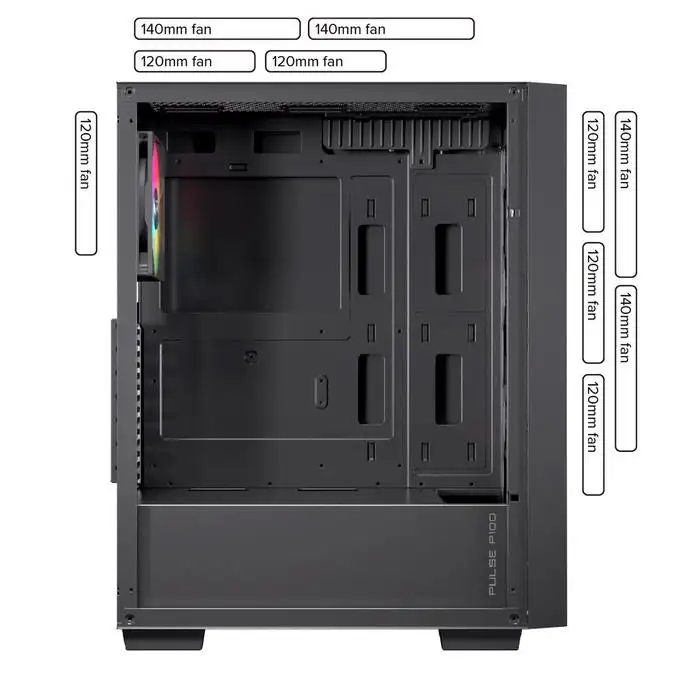 EINAREX Pulse P100 Core White ATX + 1x Fan ARGB