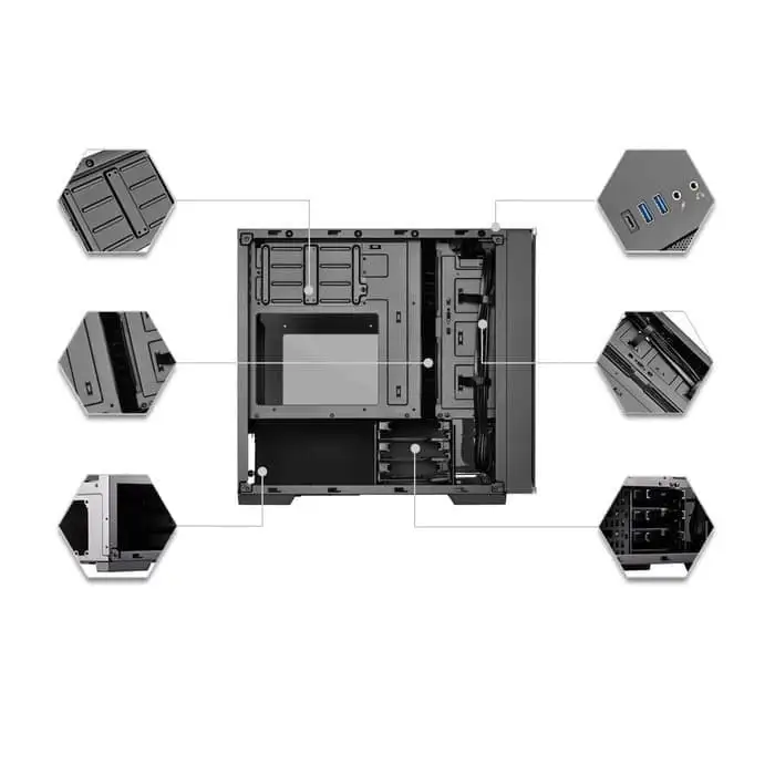 SilverStone LUCID LD01 M-ATX | 3 Side Temper | ATX PSU