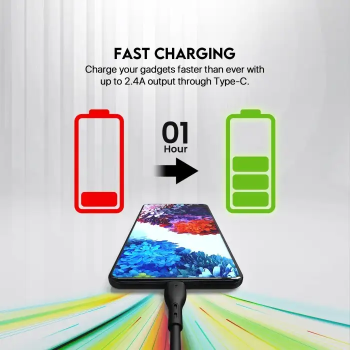 FANTECH PL102C TYPE FAST CHARGING 1M eceran ( BLACK / WHITE / BLUE / GREEN )