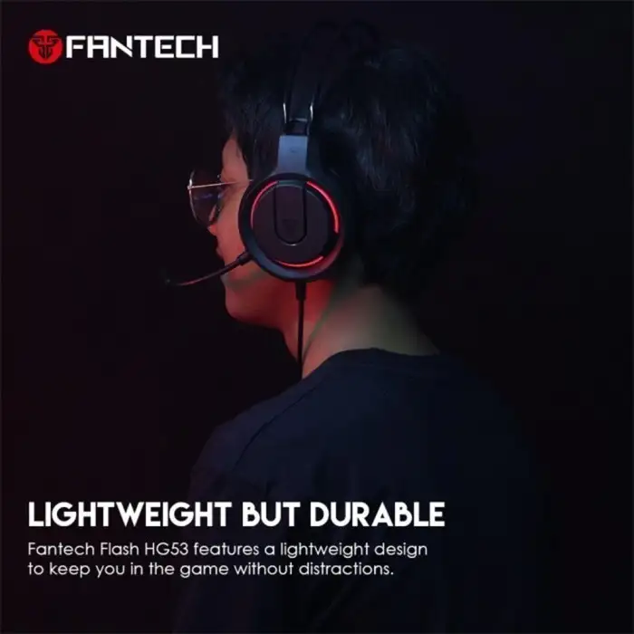 Fantech Headset FLASH HQ53 RGB Lightweight Gaming ( Black )