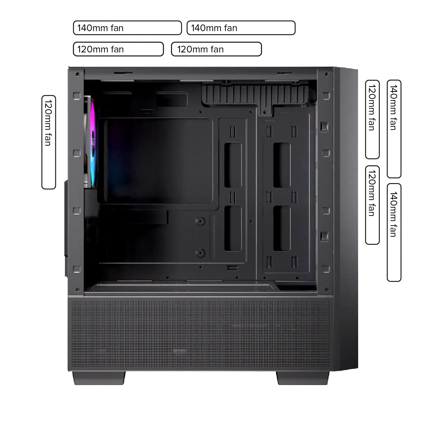 EINAREX Pulse PM150 White mATX + 2 Fan 140cm + 1x Fan 120cm
