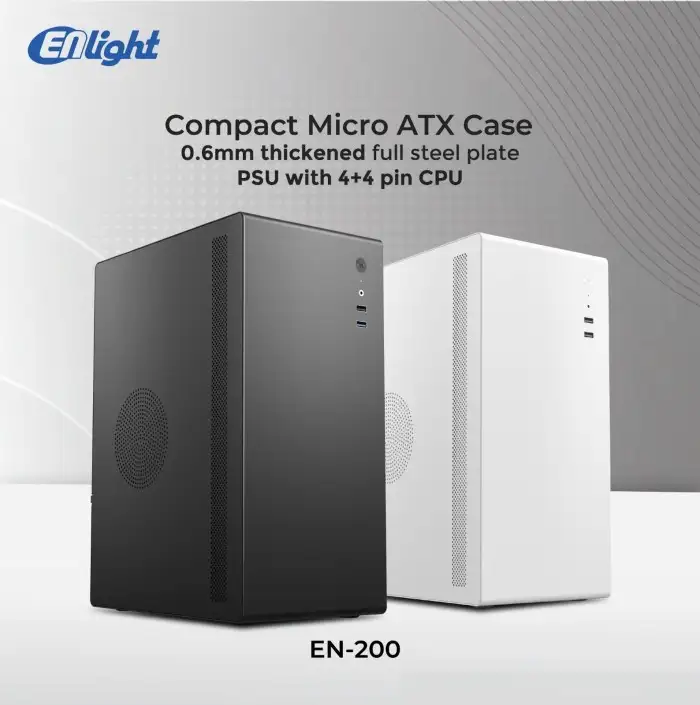 ENLIGHT EN-200 + 300W Black Mid Slim mATX USB3.0