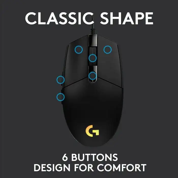 Logitech G102 V2 LightSync Gaming Mouse RGB Black